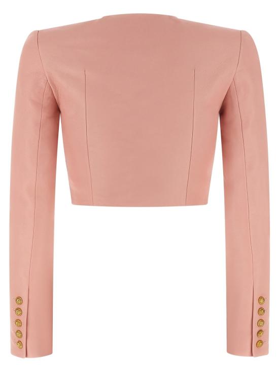  발망 수트 자켓 Balmain Testa Di Leone 볼레로 블레이저 핑크 - BALMAIN