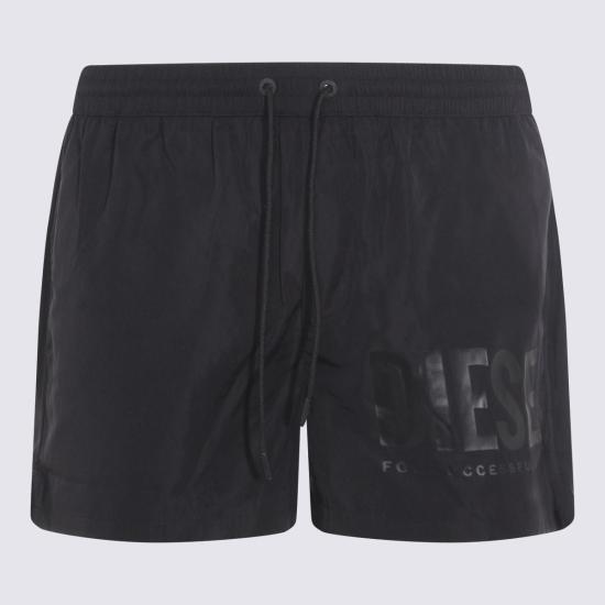  디젤 스윔팬츠 블랙 복서 비치웨어 수영 반바지 블랙