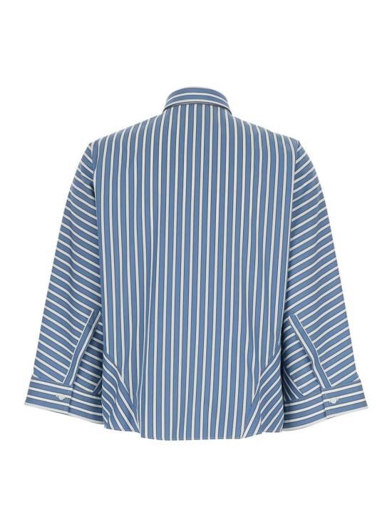  브루넬로 쿠치넬리 셔츠 오버사이즈 모닐 디테일 스트라이프 셔츠 블루 - BRUNELLO CUCINELLI