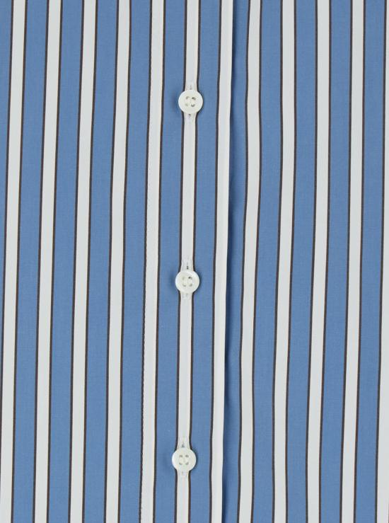  브루넬로 쿠치넬리 셔츠 오버사이즈 모닐 디테일 스트라이프 셔츠 블루 - BRUNELLO CUCINELLI