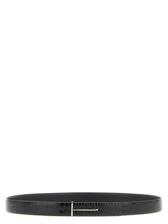  톰포드 가죽 벨트 슬림 T 리버서블  멀티컬러