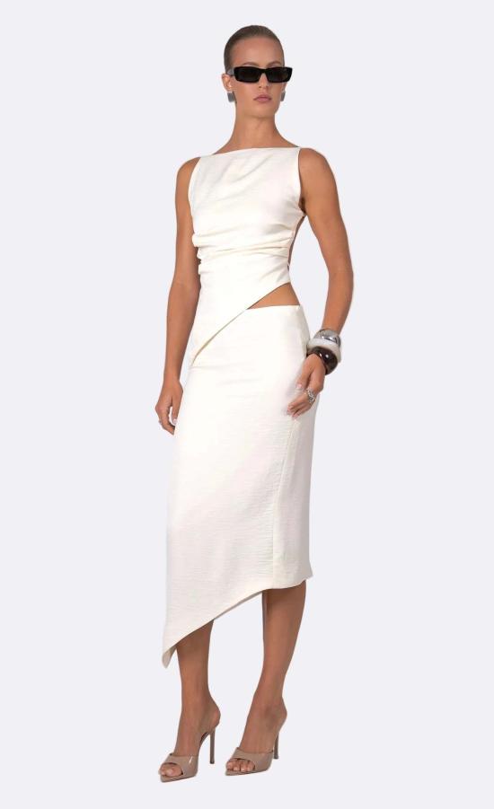  논살란트 레이블 블라우스 무심코 라벨 엘비나 탑 바닐라 - NONCHALANT LABEL