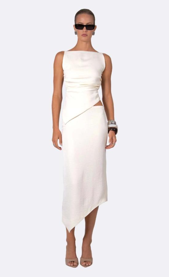  논살란트 레이블 블라우스 무심코 라벨 엘비나 탑 바닐라