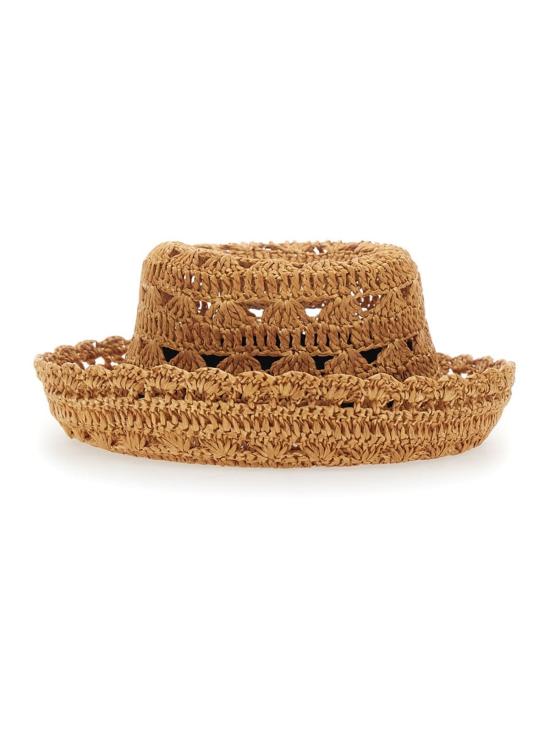  트윈셋 모자 비스코스 소재의 갈색   (땋은 디자인) - TWINSET