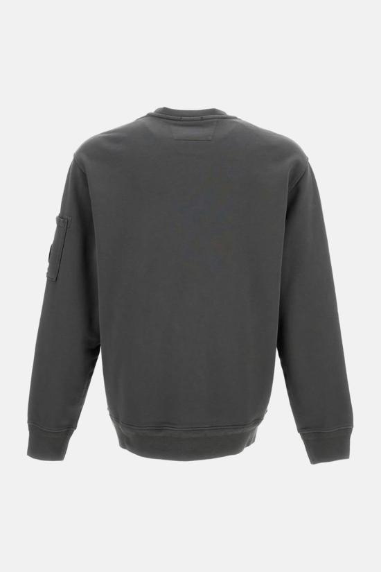  씨피 컴퍼니 긴팔 티셔츠 C.P. 컴퍼니 코튼 다이아고널 플리스 크루넥 렌즈 스웨트셔츠 그레이 - C.P. COMPANY