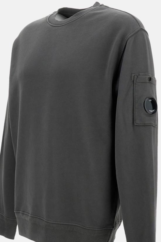  씨피 컴퍼니 긴팔 티셔츠 C.P. 컴퍼니 코튼 다이아고널 플리스 크루넥 렌즈 스웨트셔츠 그레이 - C.P. COMPANY