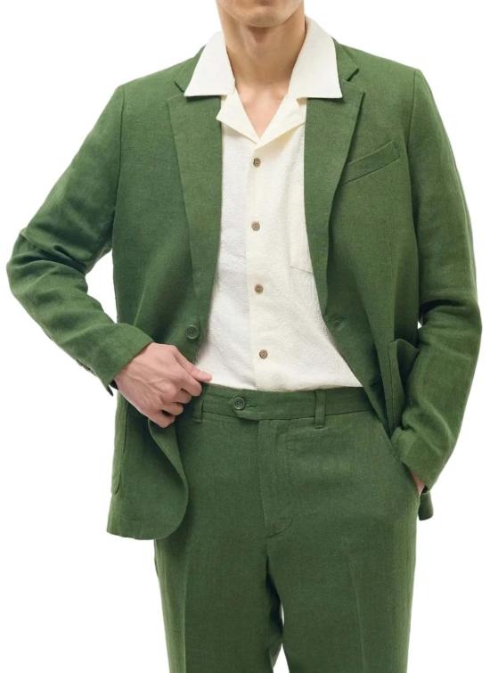 Percival 수트 자켓 퍼시벌 테일러드 린넨 블레이저 포레스트 그린 - OTHER BRANDS