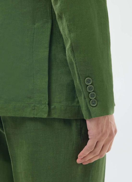  Percival 수트 자켓 퍼시벌 테일러드 린넨 블레이저 포레스트 그린 - OTHER BRANDS