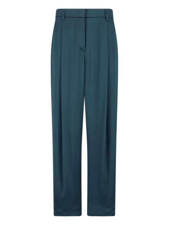  조르지오 아르마니 스트레이트 팬츠 테일러드 실크 팬츠 그린