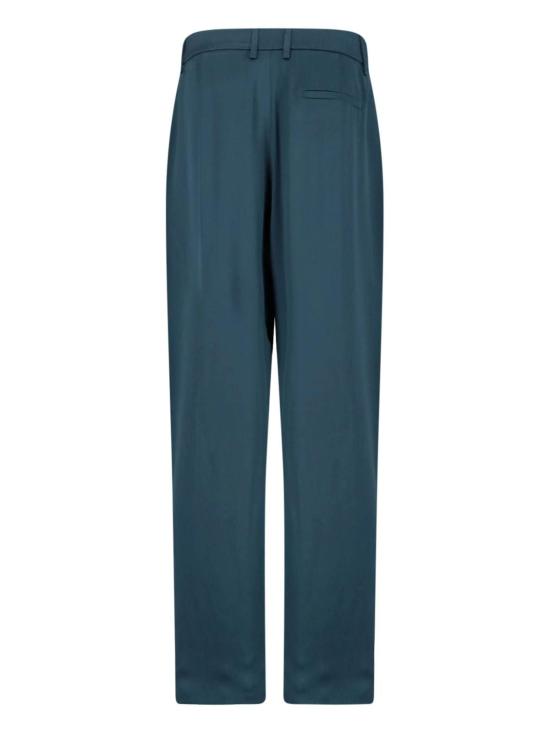  조르지오 아르마니 스트레이트 팬츠 테일러드 실크 팬츠 그린 - GIORGIO ARMANI