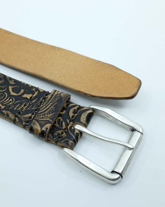  아워레가시 가죽 벨트 아워 레거시 페이즐리 빈티지 가죽 4cm  블랙 - OUR LEGACY