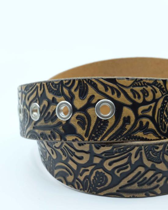  아워레가시 가죽 벨트 아워 레거시 페이즐리 빈티지 가죽 4cm  블랙 - OUR LEGACY