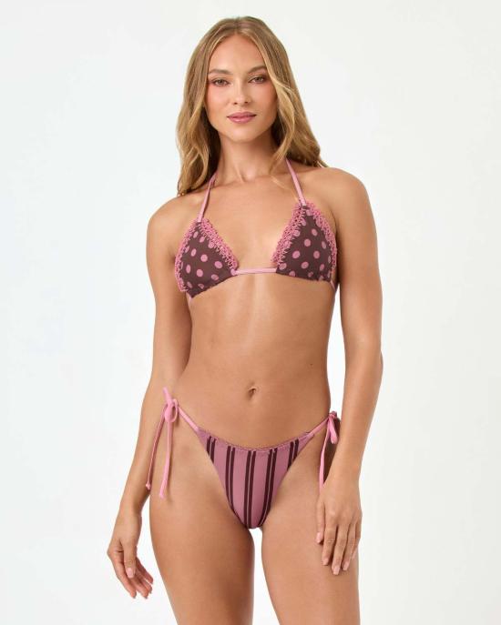  엘스페이스 비키니 수영복 LSpace 삼바 비키니 탑 스트라이프 도트 - L SPACE