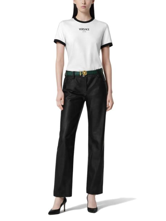  베르사체 반팔 티셔츠 로고 티셔츠 화이트 - VERSACE