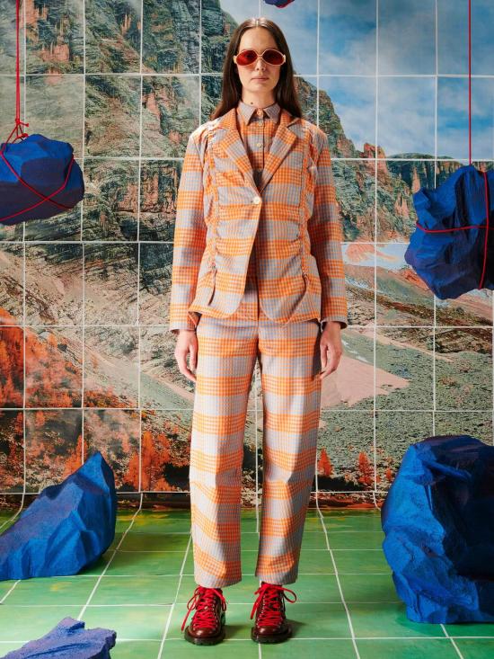  헨릭 빕스코브 수트 자켓 Henrik Vibskov 백팩 블레이저 Zuzu 체크 - HENRIK VIBSKOV