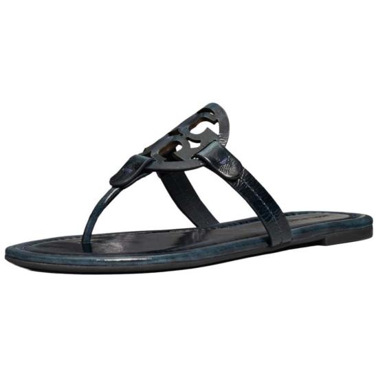  토리버치 샌들 밀러 페이턴트 가죽  다크 블루