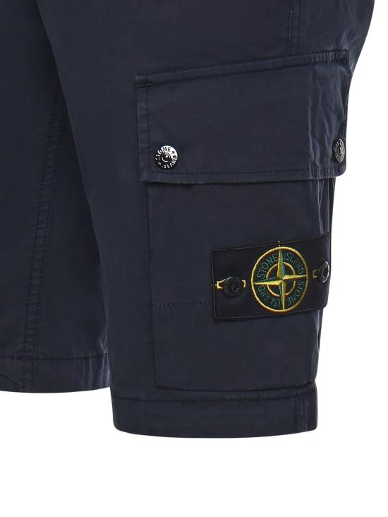  스톤 아일랜드 숏팬츠 코튼 트윌 카고 반바지 네이비 블루 - STONE ISLAND