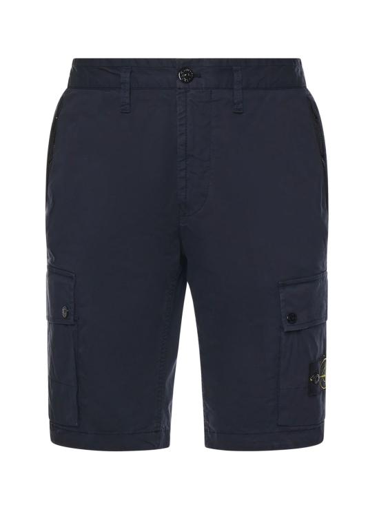  스톤 아일랜드 숏팬츠 코튼 트윌 카고 반바지 네이비 블루