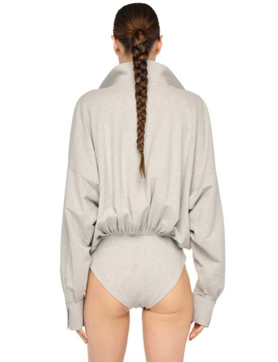  노마카말리 바디수트 티셔츠 노르마 카말리 슈퍼 오버사이즈 셔츠 바디수트 - NORMA KAMALI