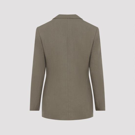  조르지오 아르마니 수트 자켓 스모키 쿼츠 그레이 린넨 블레이저 (스모키 쿼츠) - GIORGIO ARMANI