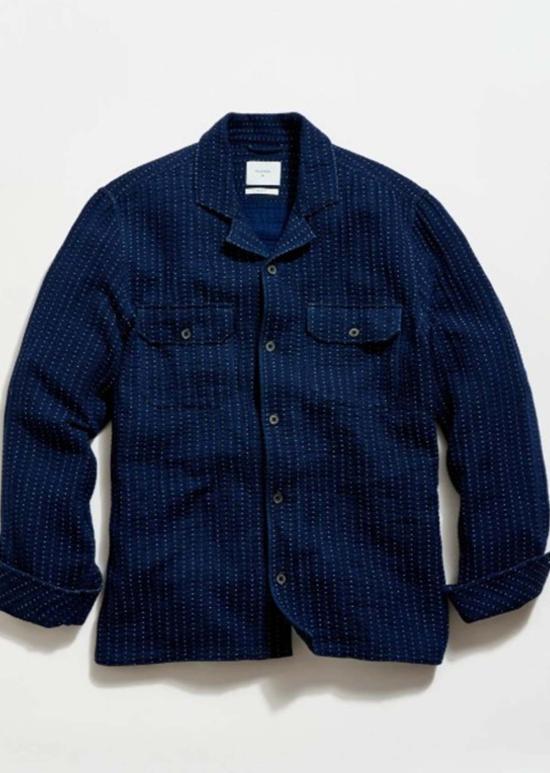  Billy Reid 긴팔 셔츠 빌리 리드 핀 도트 도비 투 포켓 오버셔츠 카본