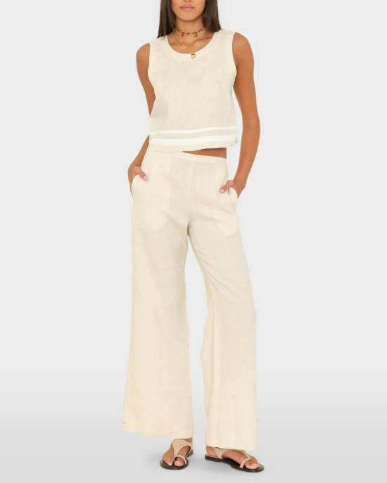  시레나 스트레이트 팬츠 피펜 팬츠 윈즈 린넨 - XIRENA