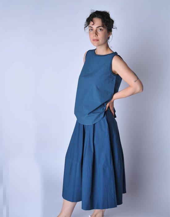  라보아트 롱 스커트 Labo.Art Gonna Skirt 다크 틸 - LABO.ART