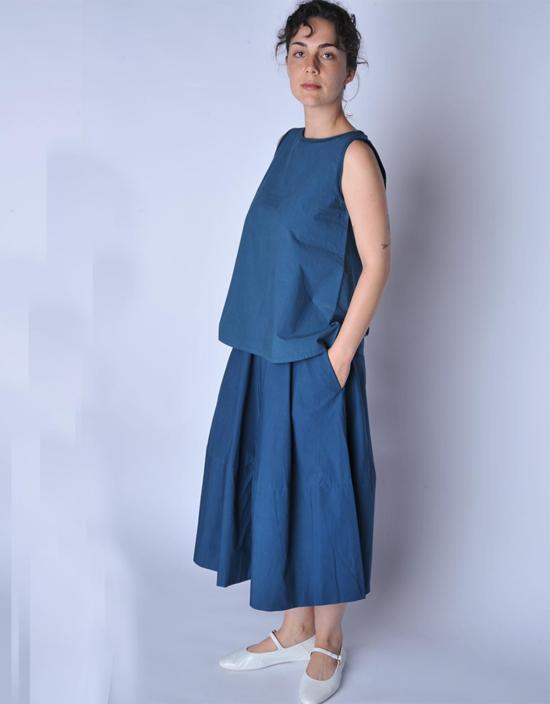  라보아트 롱 스커트 Labo.Art Gonna Skirt 다크 틸 - LABO.ART