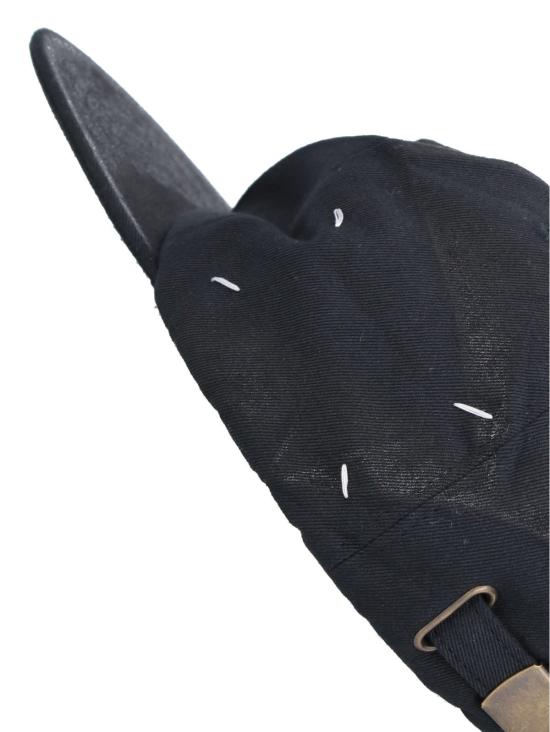  마르지엘라 모자 메종  포 스티치 베이스볼 캡 블랙 - MAISON MARGIELA