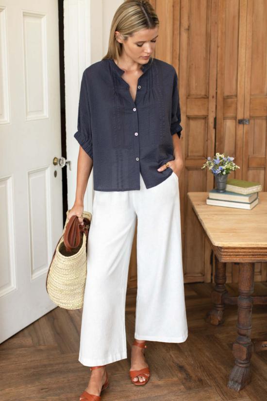  에머슨 프라이 블라우스 만다린 칼라  탑 - EMERSON FRY