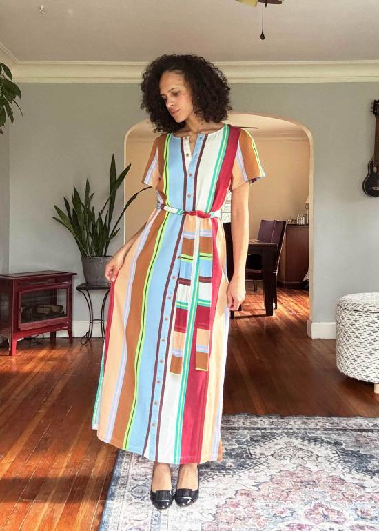  에이스 앤 지그 롱 원피스 브루클린 드레스 메사 - ACE & JIG