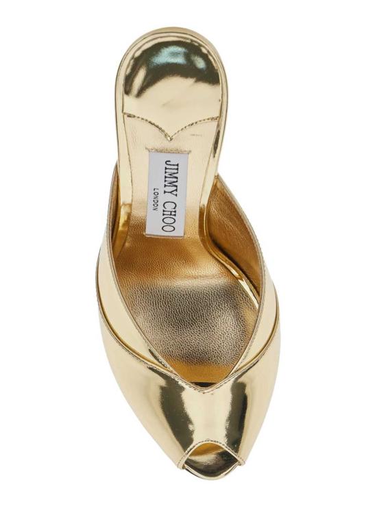  지미추 뮬/슬리퍼 브리지테뮬100퀴골드 메탈릭 힐 - JIMMY CHOO