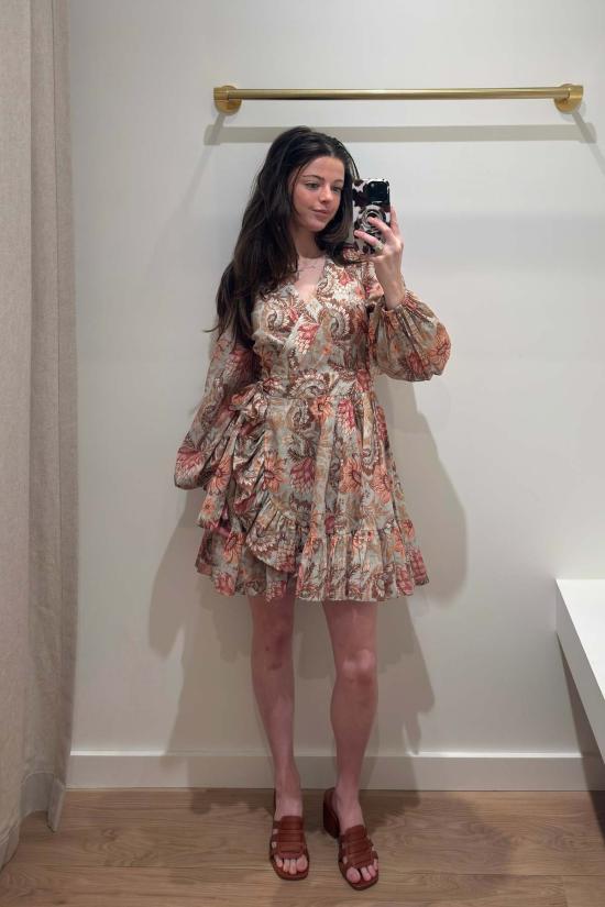  짐머만 숏 원피스 지머만 데이라이트 미니 랩 프릴 드레스 - ZIMMERMANN