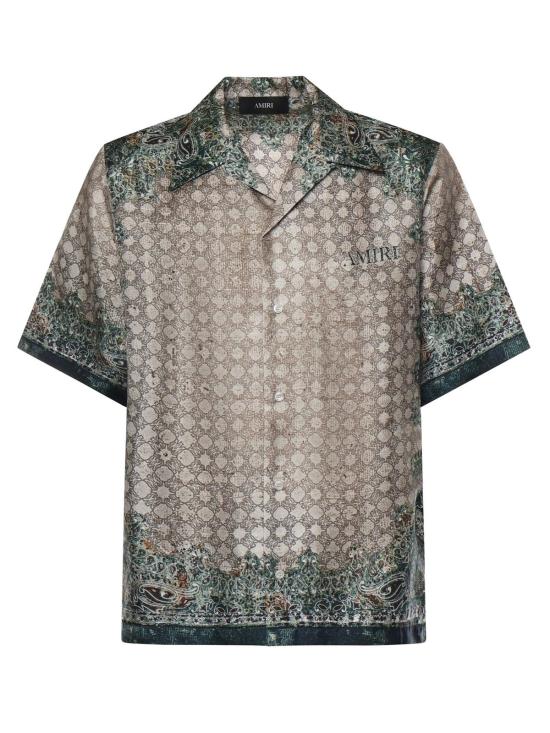  아미리 반팔 셔츠 실크 프린트  레드