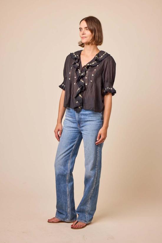  도엔 블라우스 헤티 탑 블랙 - DOEN