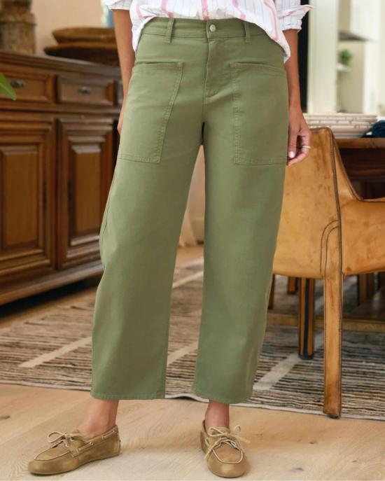  프랭크 앤 에일린 크롭 팬츠 프랭크 & 아일린 브레이 에브리데이 배럴 팬츠 올리브 - FRANK & EILEEN