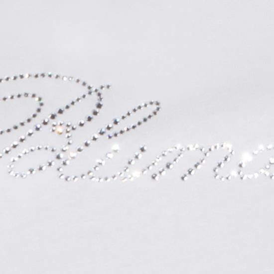  블루마린 반팔 티셔츠 크리스탈 로고 티셔츠 내추럴 화이트/크리스탈 - BLUMARINE