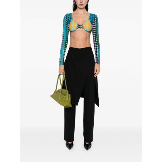  장 폴 고티에 긴팔 티셔츠 폴카 도트 탑 블루/퍼플 - JEAN PAUL GAULTIER