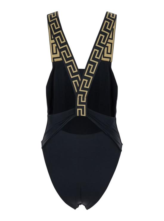  베르사체 원피스 수영복 그레카 디테일  블랙 - VERSACE
