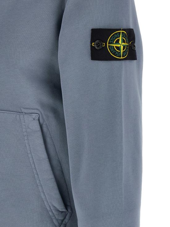  스톤 아일랜드 긴팔 티셔츠 6100062 라이트 블루 후드티 - STONE ISLAND