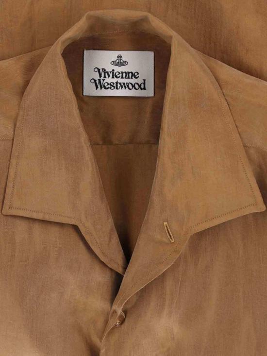  비비안웨스트우드 셔츠 비비안 웨스트우드 스웨이드 효과 셔츠 브라운 - VIVIENNE WESTWOOD