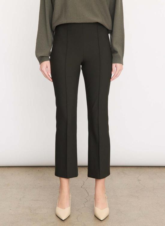  빈스 크롭 팬츠 미드라이즈 핀턱 크롭 플레어 팬츠 코스탈 블루 - VINCE