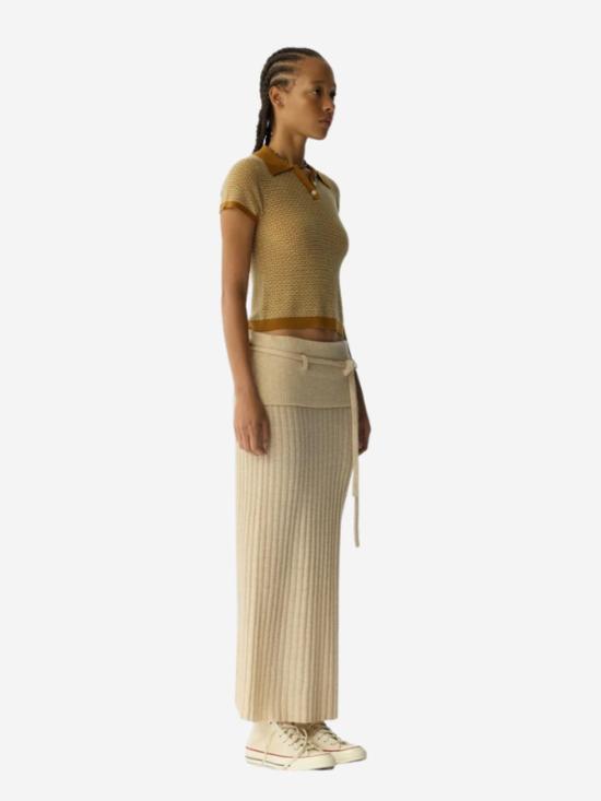  게스트 인 레지던스 스웨터 피케 슈렁큰 폴로  스웨이드 콤보 - GUEST IN RESIDENCE