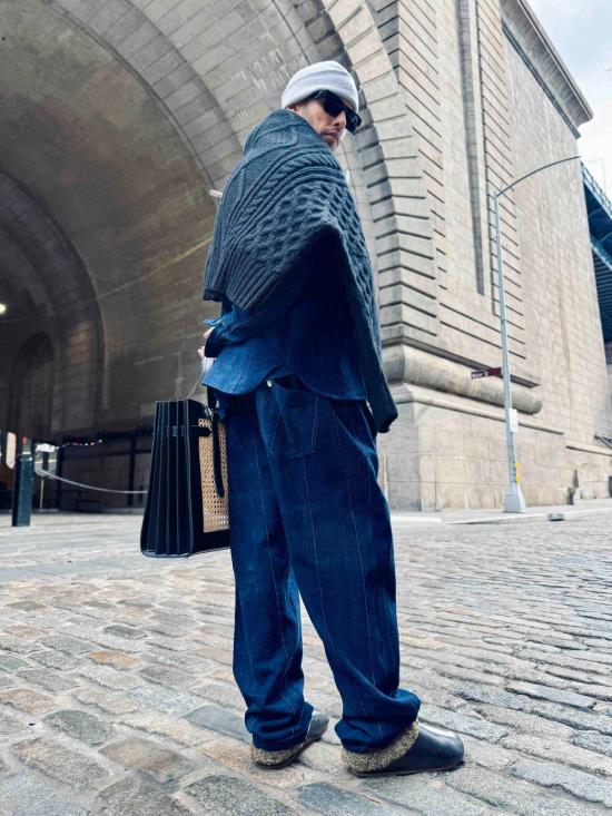  예세이트 데님 팬츠 예사엣 부르키나 팬츠 빈티지 인디고 - YESAET