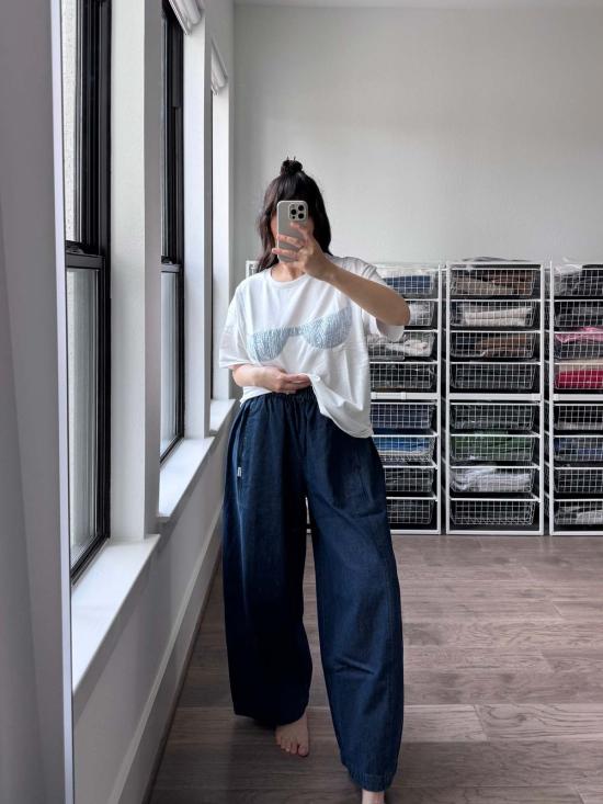  Nikki Chasin 반팔 티셔츠 니키 체이신 플로리다 우먼 아플리케 티셔츠 화이트/글래스 슬리퍼 - OTHER BRANDS