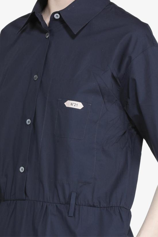  누메로벤투노 숏 원피스 21번 반팔 포플린 드레스 (블루) - N°21