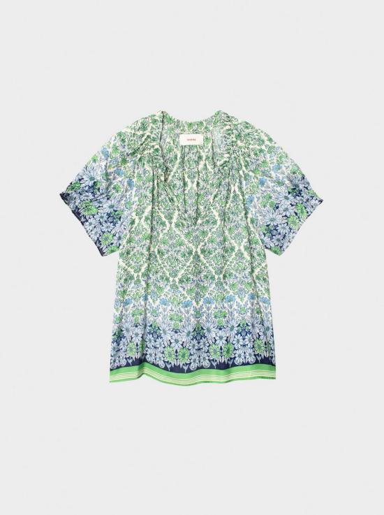  시레나 블라우스 아이비 탑 블루 민트 - XIRENA