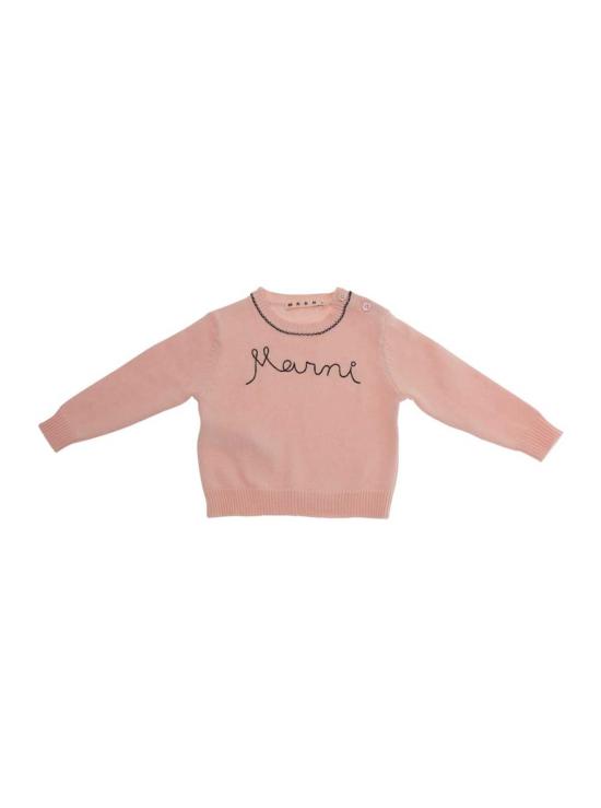  [키즈] 마르니 풀오버 키즈 크루넥 로고 스웨터 핑크