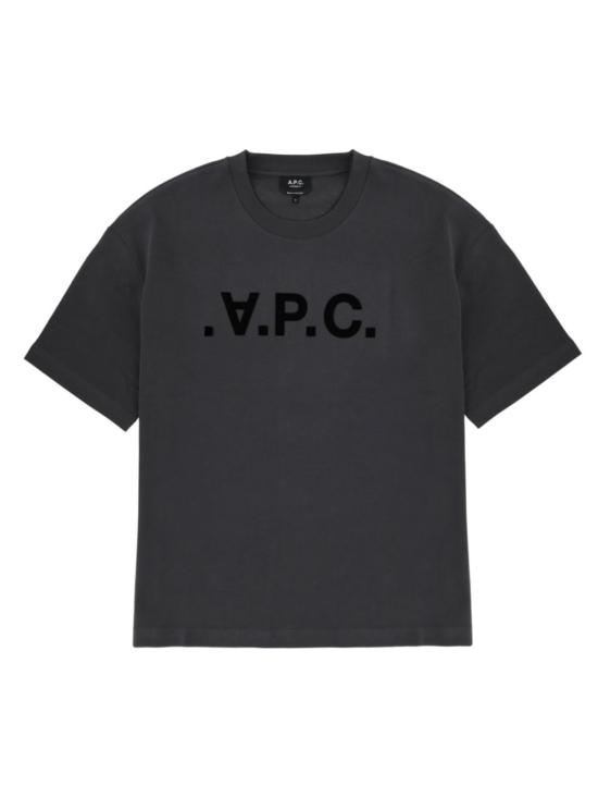  아페쎄 반팔 티셔츠 A.P.C. 로고 티셔츠 블랙