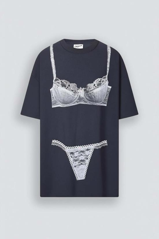  바퀘라 숏 원피스 Vaquera Trompe L'oeil Tall Tee 니트 드레스 워시드 블랙